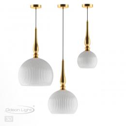 Odeon light 4767/1 PENDANT ODL21 369 белый/бронзовый Подвес E27 60W RUNGA  - 5 купить